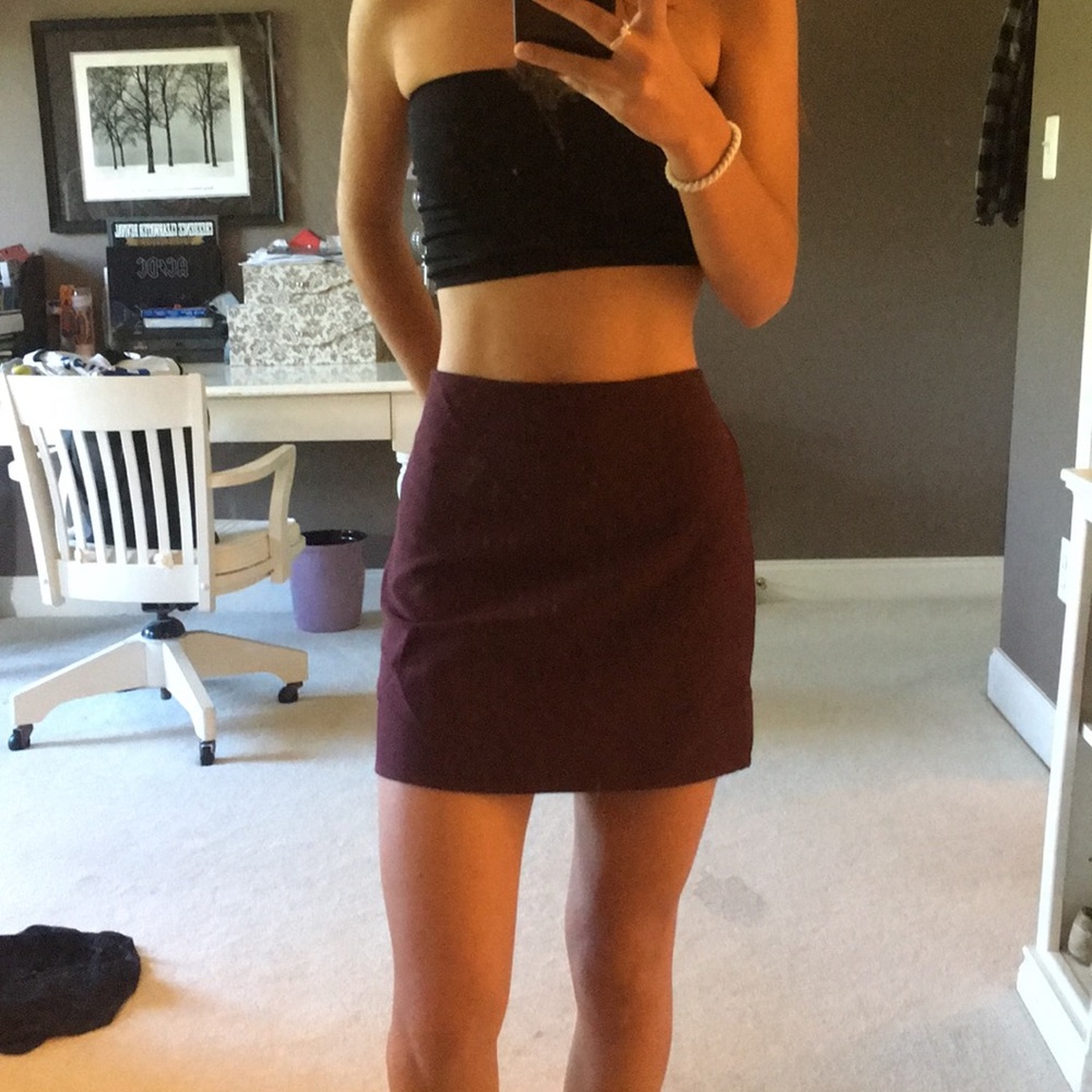 Maroon Mini skirt